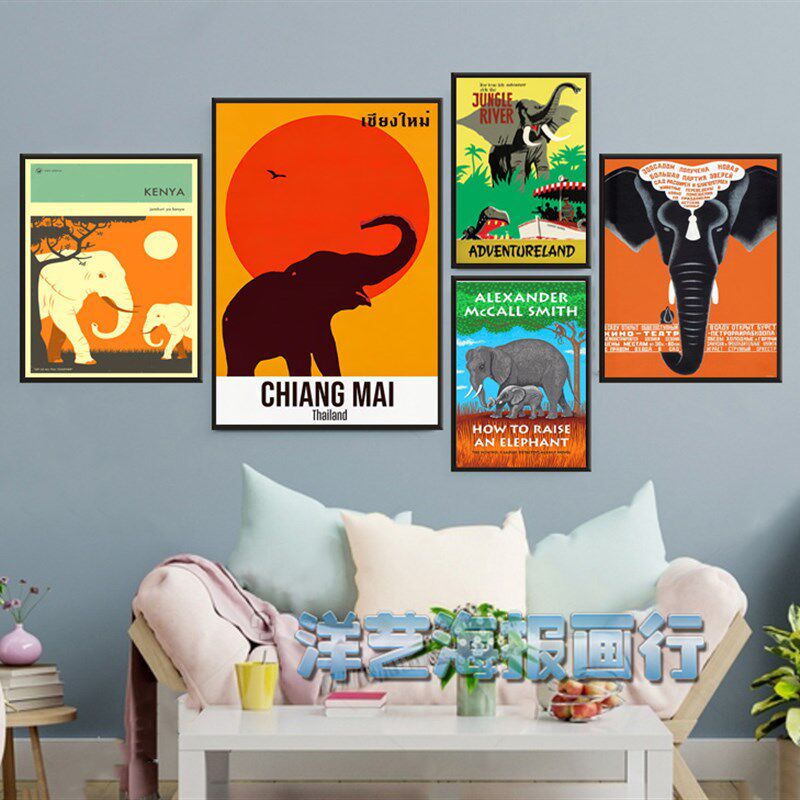东南亚风格装饰画泰式风情挂画客厅卧室咖啡厅泰国菜餐厅风景壁画
