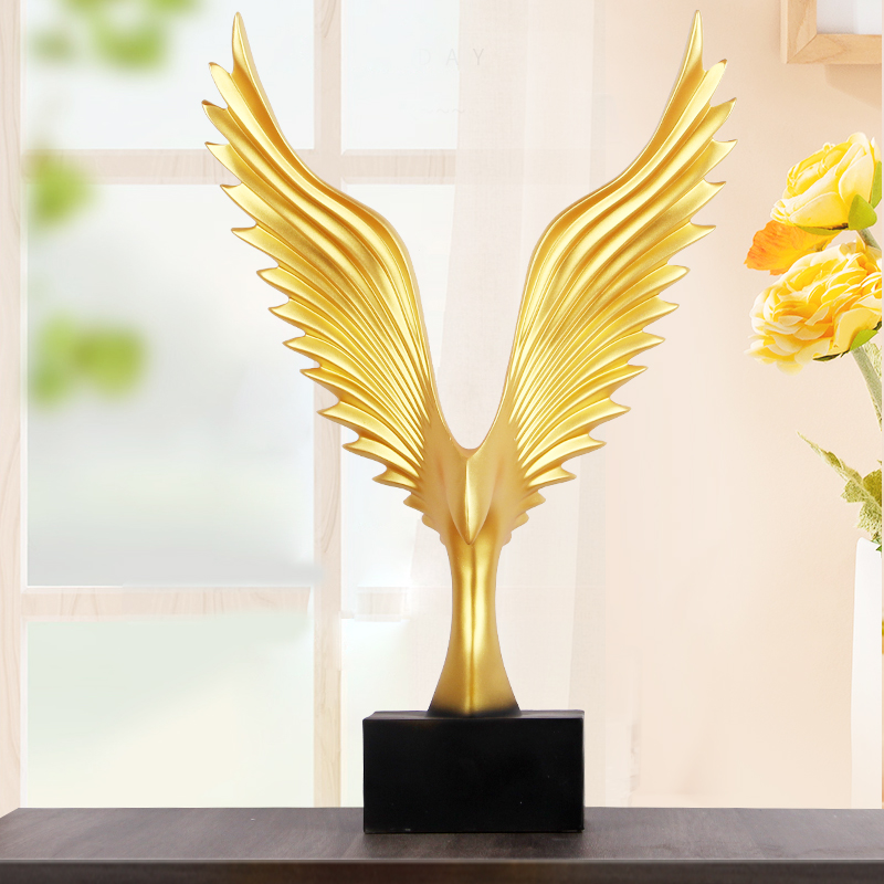 大鹏展翅鹰摆件欧式家居客厅电视框酒柜装饰品办公室桌面大展宏图