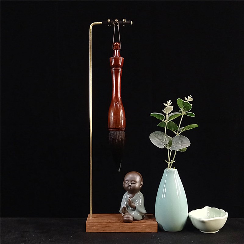 兜水毛笔挂书法笔架展示架多功能毛笔笔架画笔架晾笔架接水挂毛笔