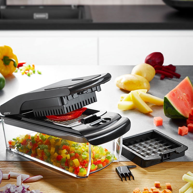 水果切丁器切条器GEFU德国进口家用手动水果分割器蔬菜切块器树脂