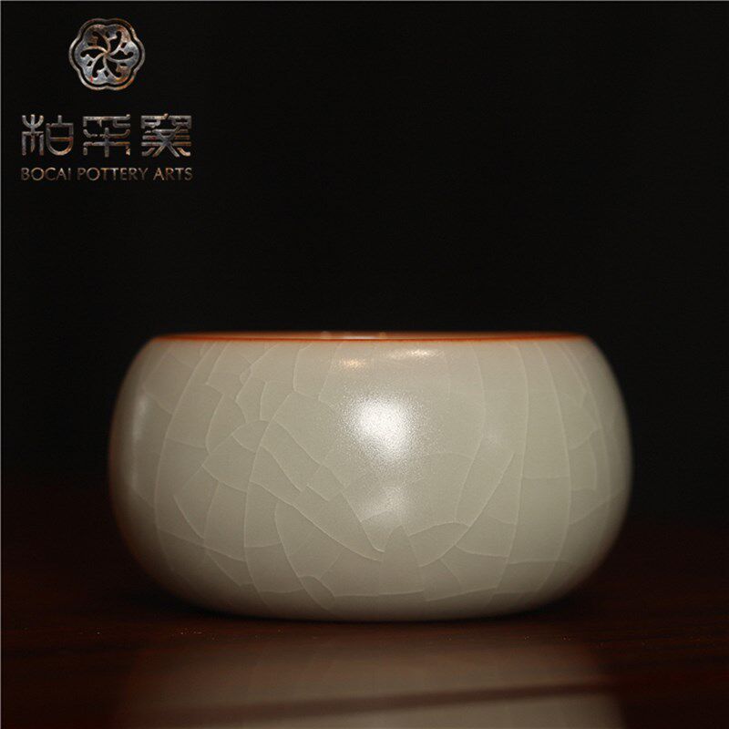 柏采汝窑禅定杯四代冬青复古茶杯陶瓷杯子汝瓷主人杯高端手工茶具