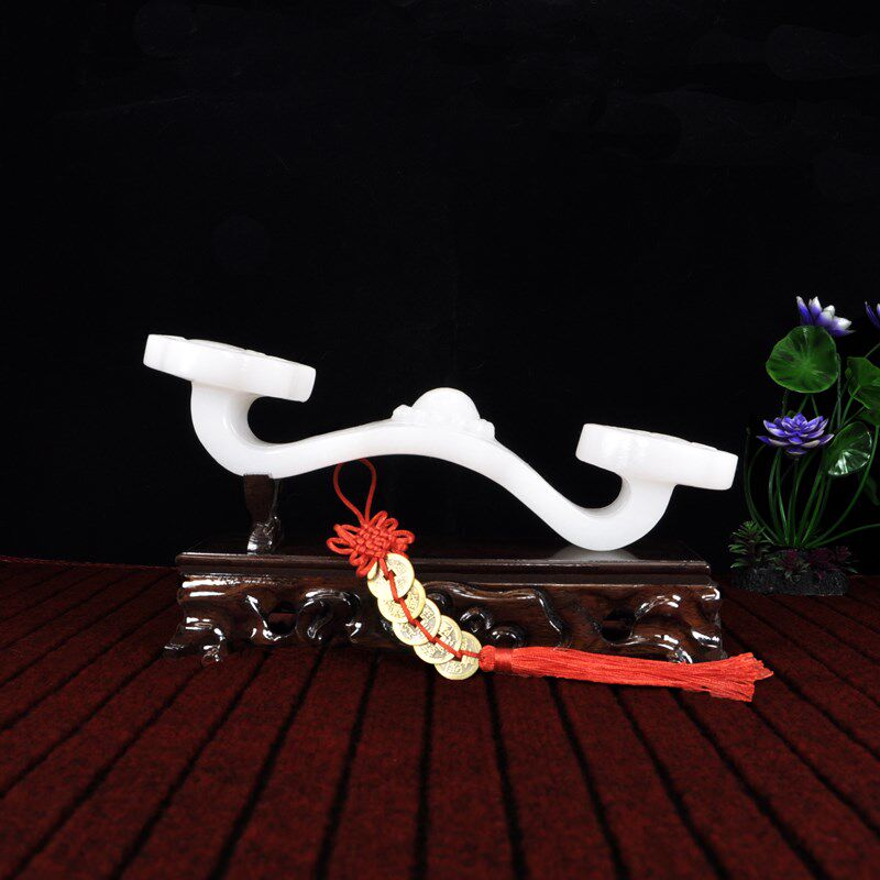 白玉如意摆件天然玉石转运珠客厅玄关办公室如意摆设开业乔迁礼品