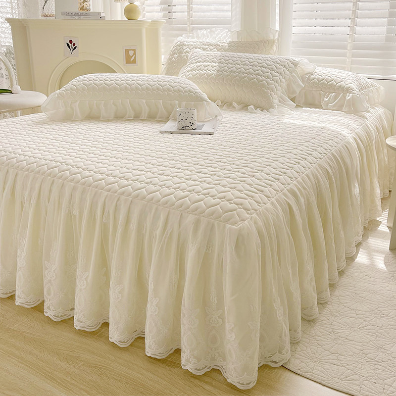 凉感冰丝乳胶凉席三件套夏季少女心蕾丝床裙款可机洗1.8m空调软席,床上用品,乳胶席,淘宝优惠券,粉丝福利购,淘宝优惠卷