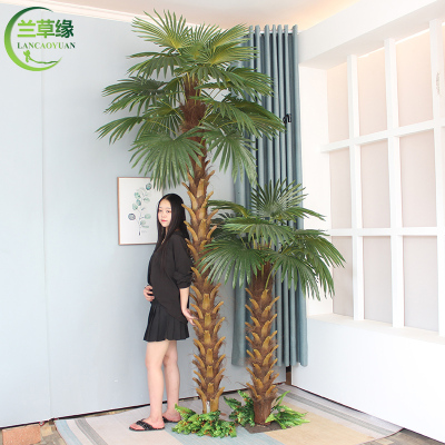 大型仿真棕榈树室内植物热带装饰绿植商场摆放落地树假椰子树盆栽