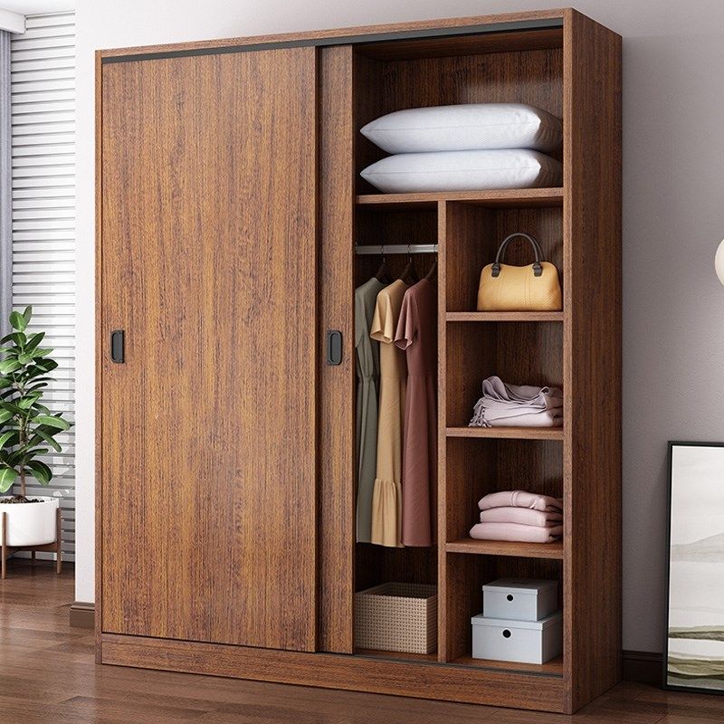 简易衣柜家用卧室推拉门柜子出租房屋用儿童木质小房间衣橱简单