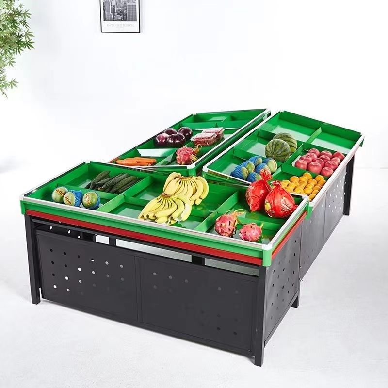 超市蔬菜水果货架生鲜堆头货架方形水果平台展示架促销堆头