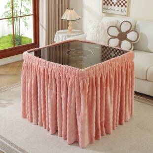 烤火桌子茶罩泡泡绒电套正方双面加绒烤火被子电炉罩套新取款暖几