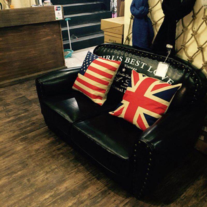 复古做旧式沙发单人双人啡27259三人店铺服装店咖酒吧厅工业风美