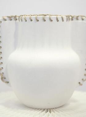 匠形家装摆陶瓷MRO花器编盘织绳托组合ins创意白色软装家居风装饰