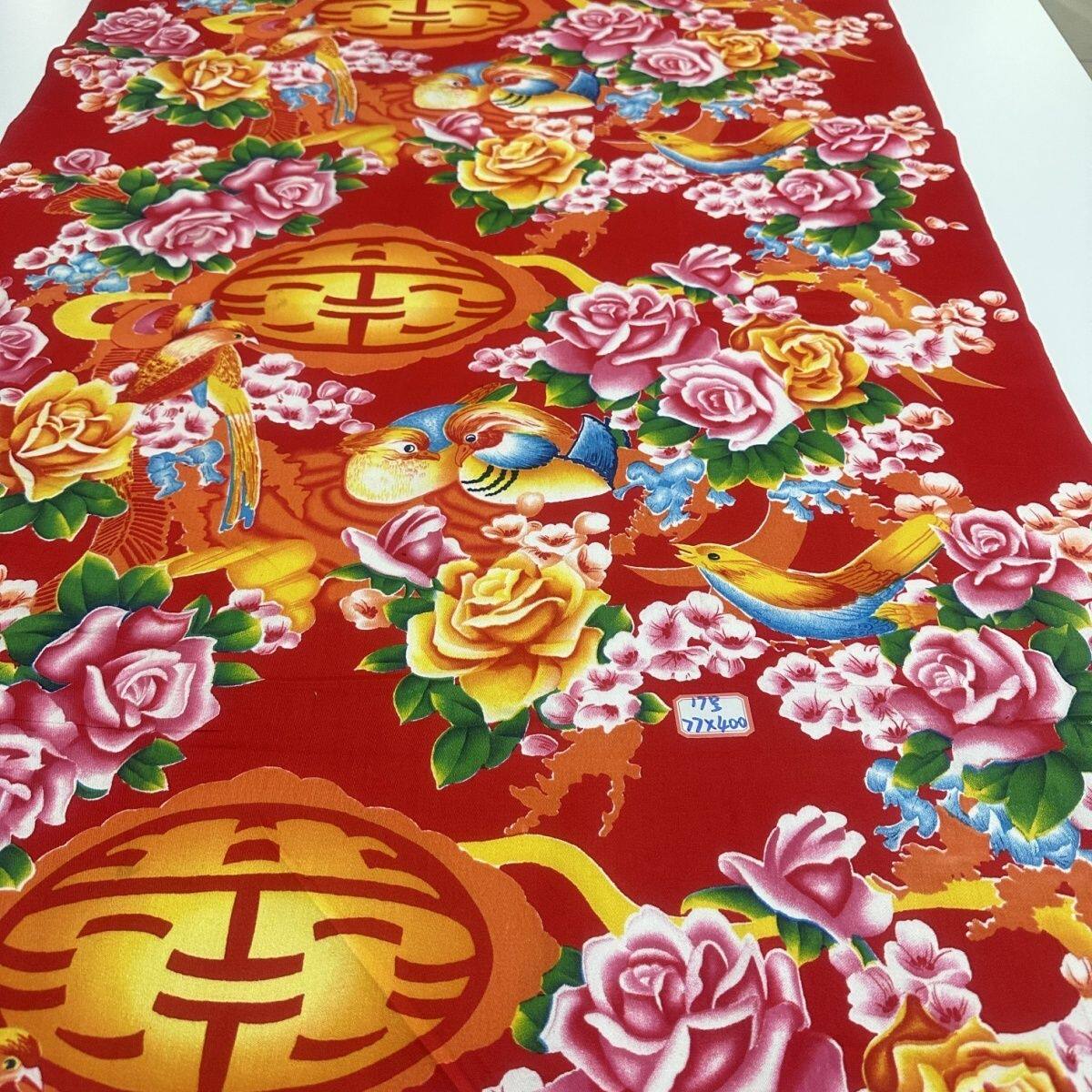 加厚纯棉棉布东北被面布料花布斜纹怀旧桌布颜色手工全新鲜艳面料