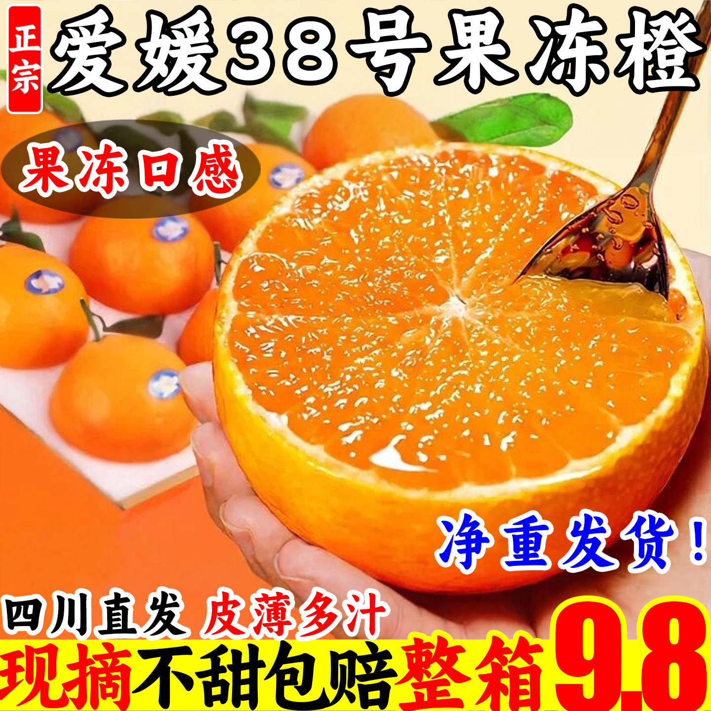 【9块8整箱】四川爱媛38号果冻橙