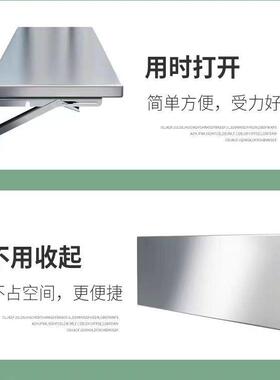 锈钢置物架挂墙折叠桌置壁挂式厨BXD房上可墙折叠餐不桌打孔桌子