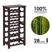 适庭用于家厨 房竹制酒架 HJ72瓶容 量 7层立式 酒架28个OPX