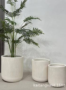 时尚条纹落JY03193地花酒店展瓶厅装饰楼家居氧化镁花盆插花字绿