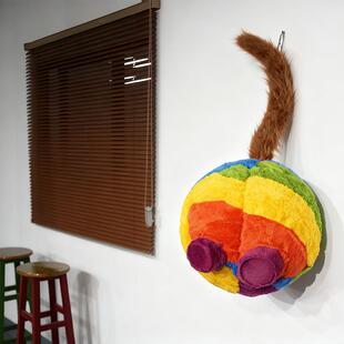 旦FWK马年拍马道具打卡墙网拍照打卡雕屁塑造型装 毛绒马屁 置红元