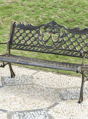 户外公园椅广场休闲长椅铁座艺铸庭靠背椅铝室外院长84045条椅园