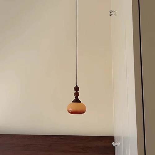 复古卧室床主头吊灯高级感法式中古风变实木渐色384可升降长线吊