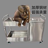 商用不锈钢收残车食堂余饭店具餐车餐收收集车泔水车厨垃圾收HAD