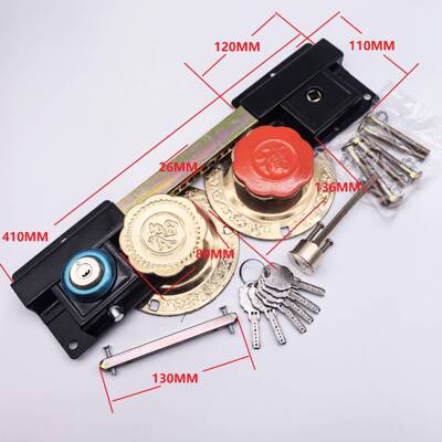 蒙湖大门锁双大门齿条双扇门锁云木门齿条锁锁栓齿条锁开钛金大门