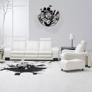 乙烯基架子鼓黑钟胶唱片钟挂钟表客厅针古数字RECORD07钟架子鼓支