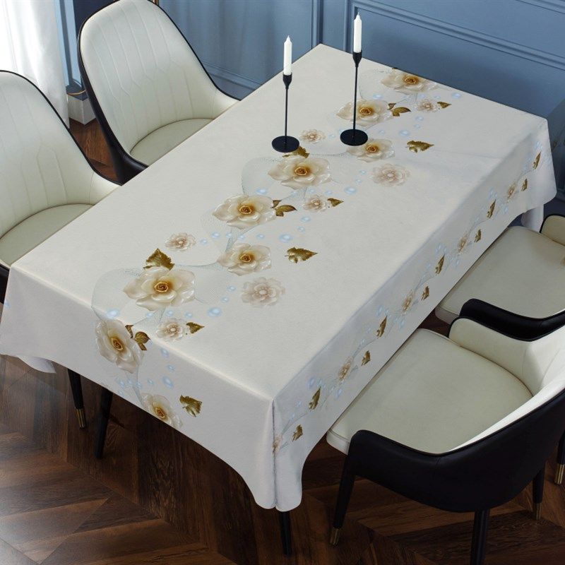 PVC花卉防水防油长方形餐桌布免洗塑料装饰出口茶几桌布,居家布艺,桌布,淘宝优惠券,粉丝福利购,淘宝优惠卷
