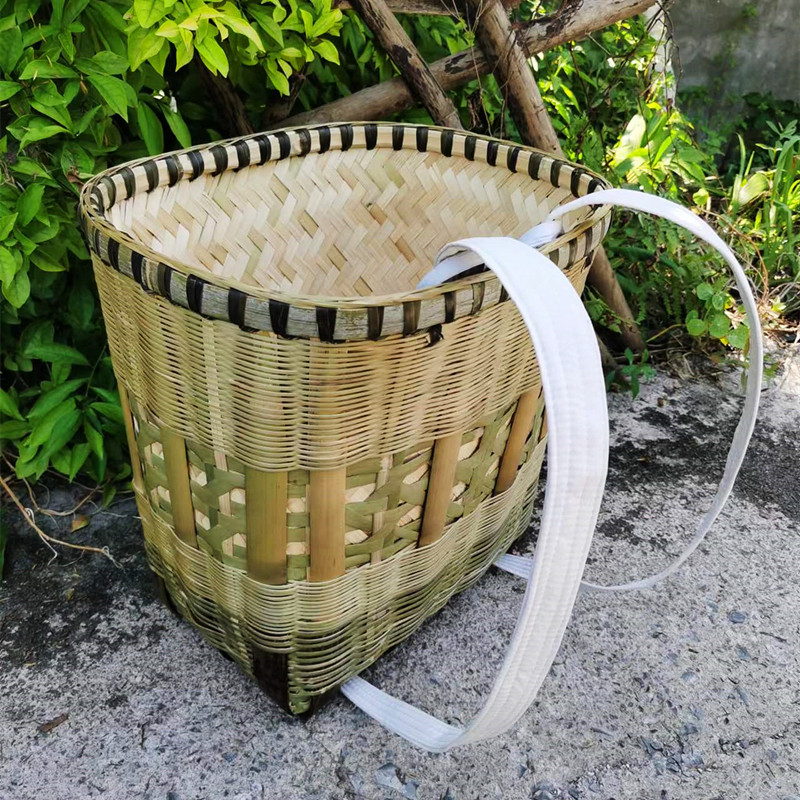 精编竹编背篓双层背篼四川背篼背筐大人农村背砖背米买菜采蘑菇