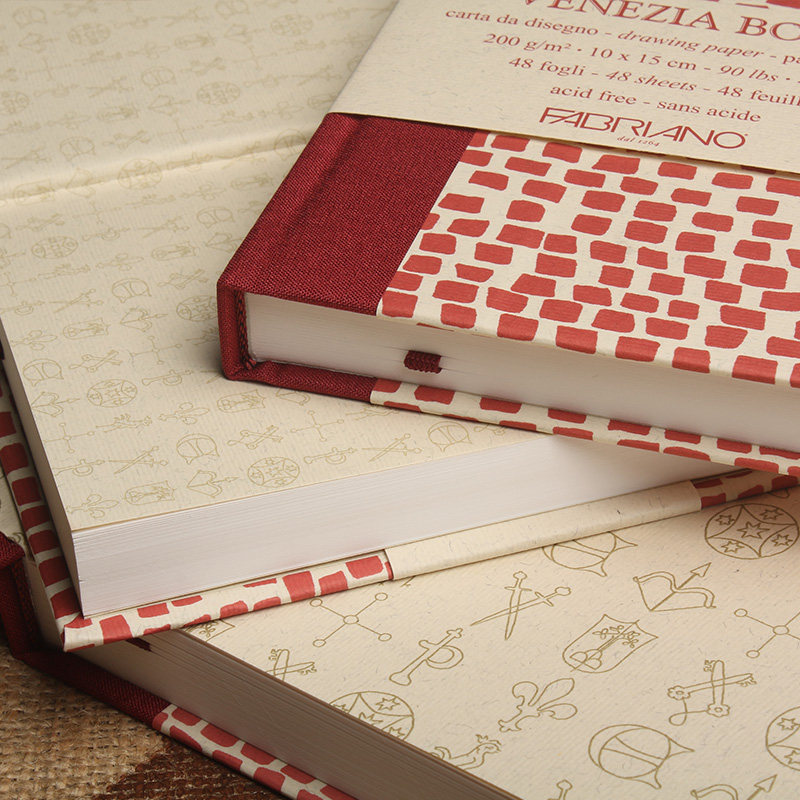 进口飞碧纳水彩本手绘素描画画本FABRIANO VENEZIA红砖威尼斯可携