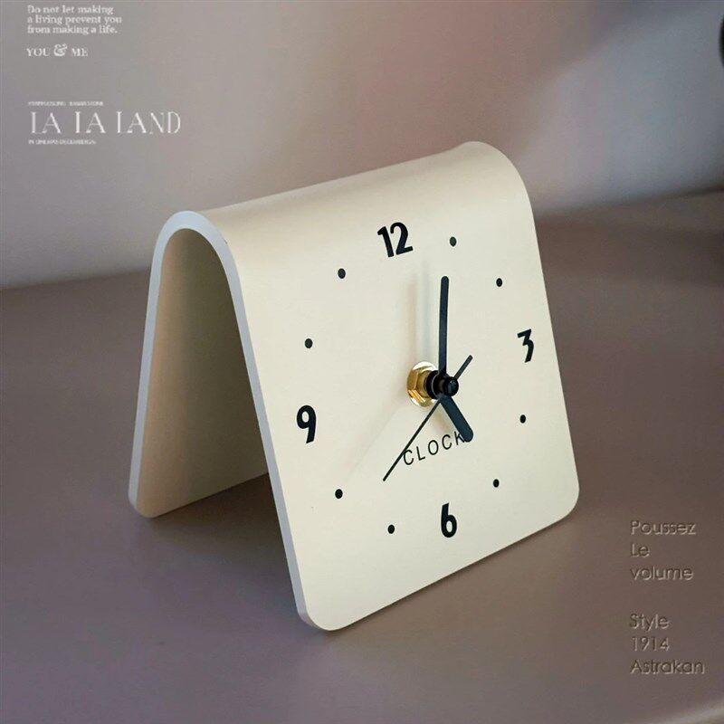 奶油风桌面客厅家用时钟现代创意台式座钟静音学生床头钟表小摆件,家居饰品,座钟,淘宝优惠券,粉丝福利购,淘宝优惠卷