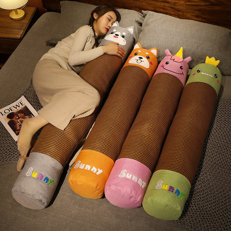 夏季冰丝圆柱抱枕夹腿睡觉专用女生床上大人男生款夏天凉席长条枕