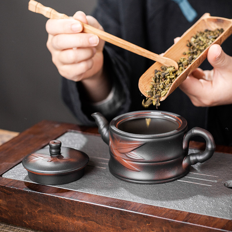 建水紫陶壶纯手工茶壶单壶茶具套装功夫茶紫砂壶西施壶家用茶具