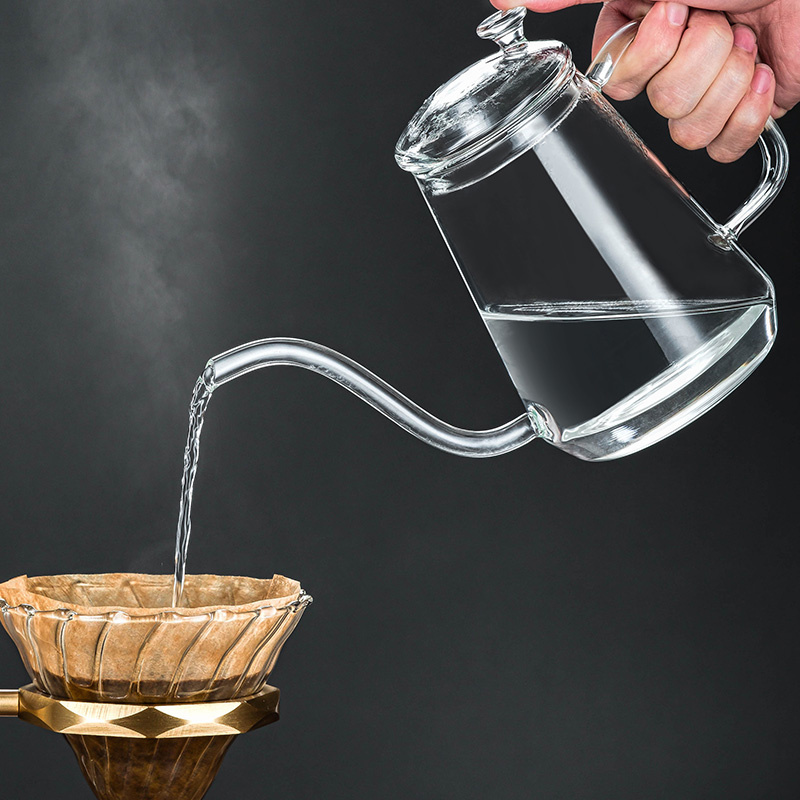 咖啡壶手冲壶玻璃长嘴细口壶细嘴冲茶壶套装挂耳咖啡器具滴漏滤杯