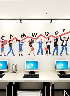 防水好贴办公室背景墙创意装饰墙贴纸贴画文化墙团队合作teamwork
