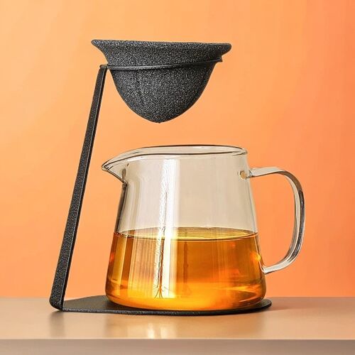 叙锦公道杯玻璃加厚耐热分茶器高档过滤泡茶器茶海公杯无孔茶漏架