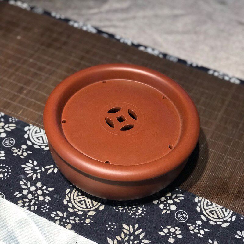 潮州黄甲荣大师手拉朱泥纯手工茶船干泡台壶承茶海原矿茶承建水