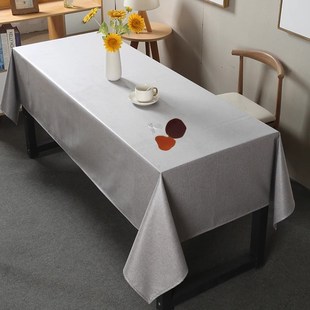 会议加大桌布防水防油长方形中式棉麻桌旗纯色茶台布加宽尺寸定制