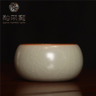 柏采汝窑禅定杯四代冬青复古茶杯陶瓷杯子汝瓷主人杯高端手工茶具