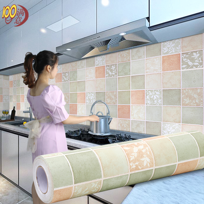 家用防油贴纸欧式灶台防水自粘耐高温加厚卫生间墙体防潮翻新墙贴