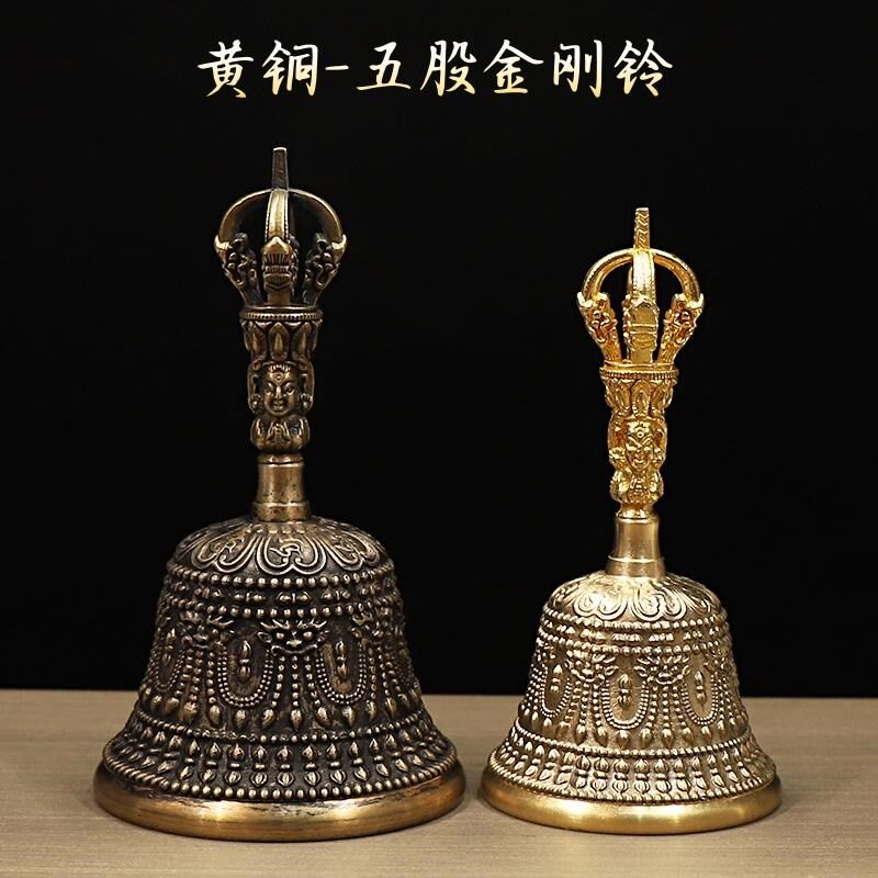 加厚大号手工金刚法器黄铜金刚铃杵仿青铜铃铛声音响亮回音长久铃