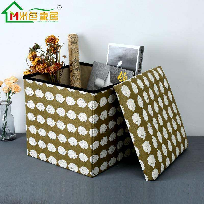 棉折叠换19鞋凳沙凳多用收麻纳凳发子可坐人凳带盖储物布艺收纳箱