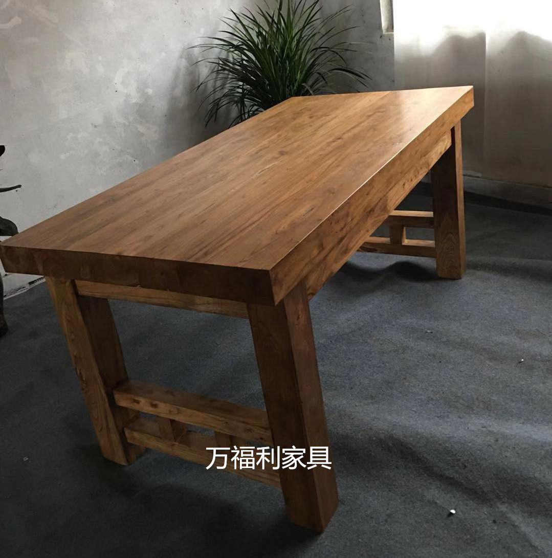 老榆木大板桌吧台板台面板餐桌工作台窗台写字台桌面板隔板定制