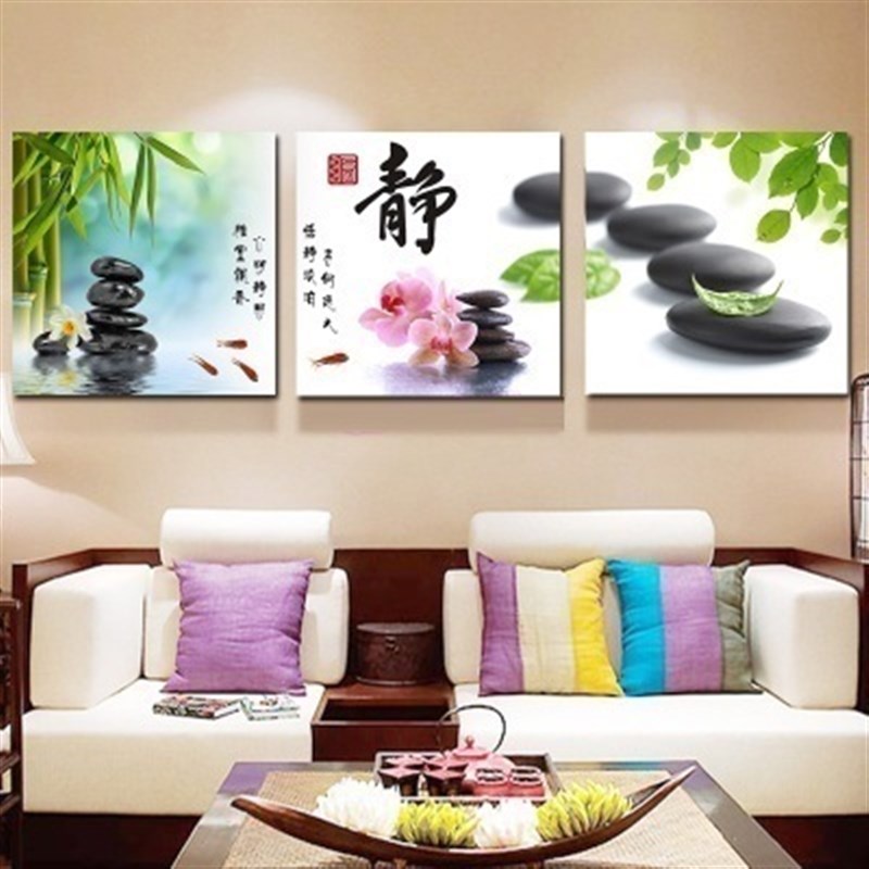 装饰画客厅三联无框画办公书房壁画墙画现代挂画沙发背景墙壁画静