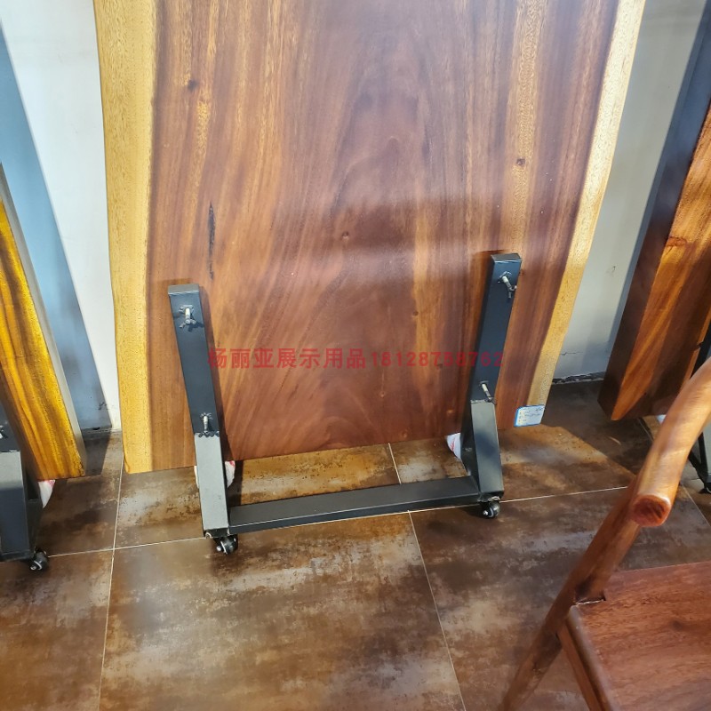 多功能移动老榆木门板展架复古实木复古吧台旧木板原木茶台展示架