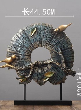 【折扣价】美现代玄关室内样板房电视柜式艺术摆件品新中抽象小鸟