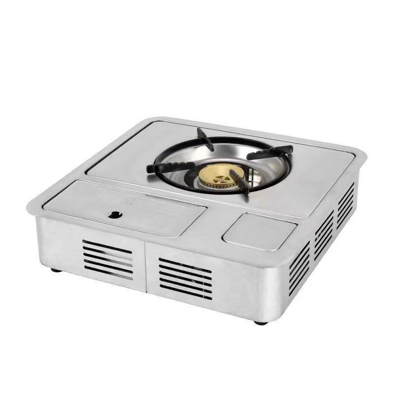 韩式钳入式卡式炉丁烷下沉式商用明火红外线熄保火锅炉瓦斯炉