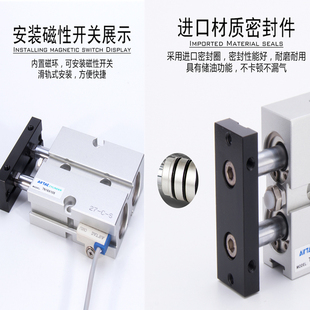 0X10X20X30XXX75X100X TN10气缸小型气动轴杆1