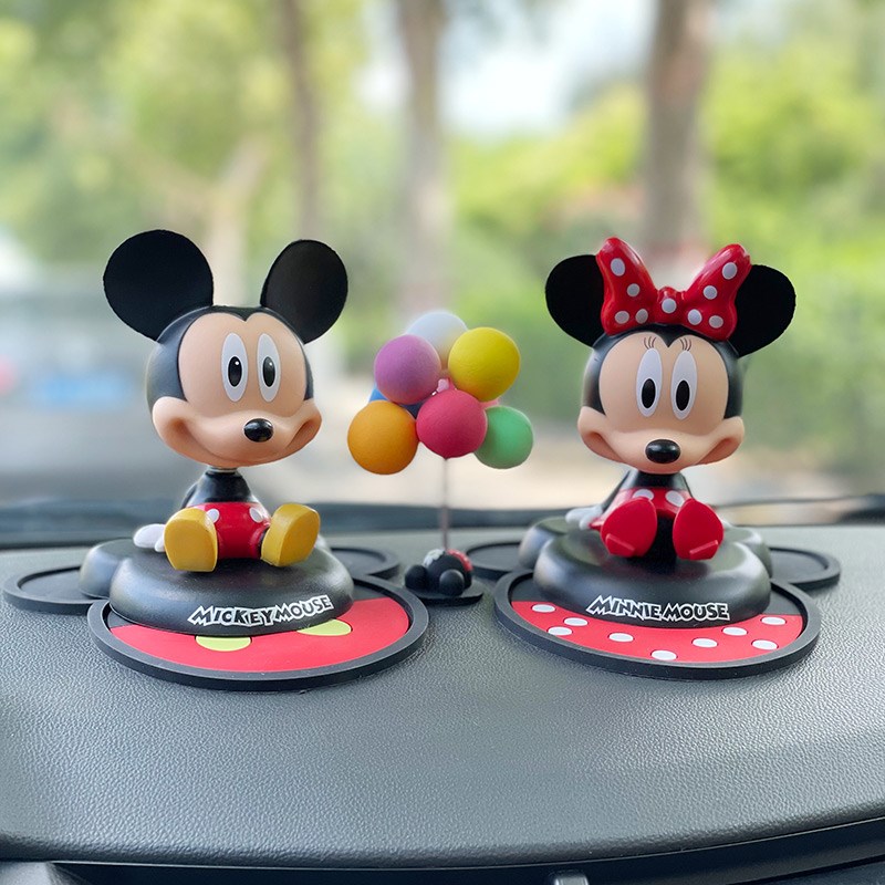 可爱米奇米妮摇头公仔汽车摆件车载内饰卡通女生车内装饰品高档