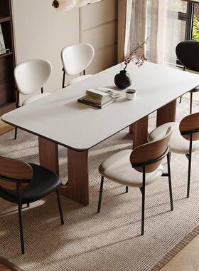 木CZ001实利德丰岩板餐桌椅225新款现代简约中古风家用小户0型餐