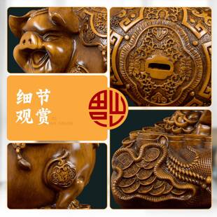 招财罐进宝金猪摆件钱罐大容量大号银储猪钱可爱成存人收前台装饰