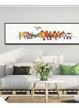 鸟北欧现代简约装饰画栖客田园风沙发背景墙挂画卧室WS99101壁画