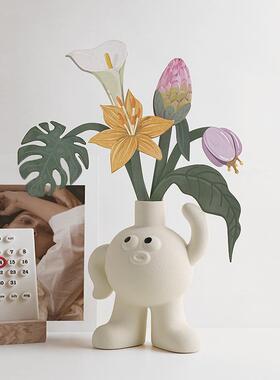 汉美感创意大电脚丫陶瓷花瓶高20220507级视贝柜桌面插花客厅摆件